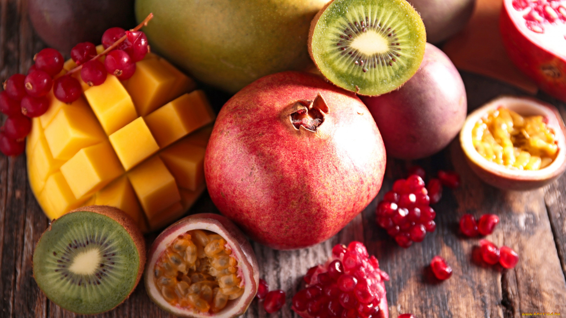еда, фрукты, , ягоды, гранат, киви, манго, маракуйя, mango, fruit