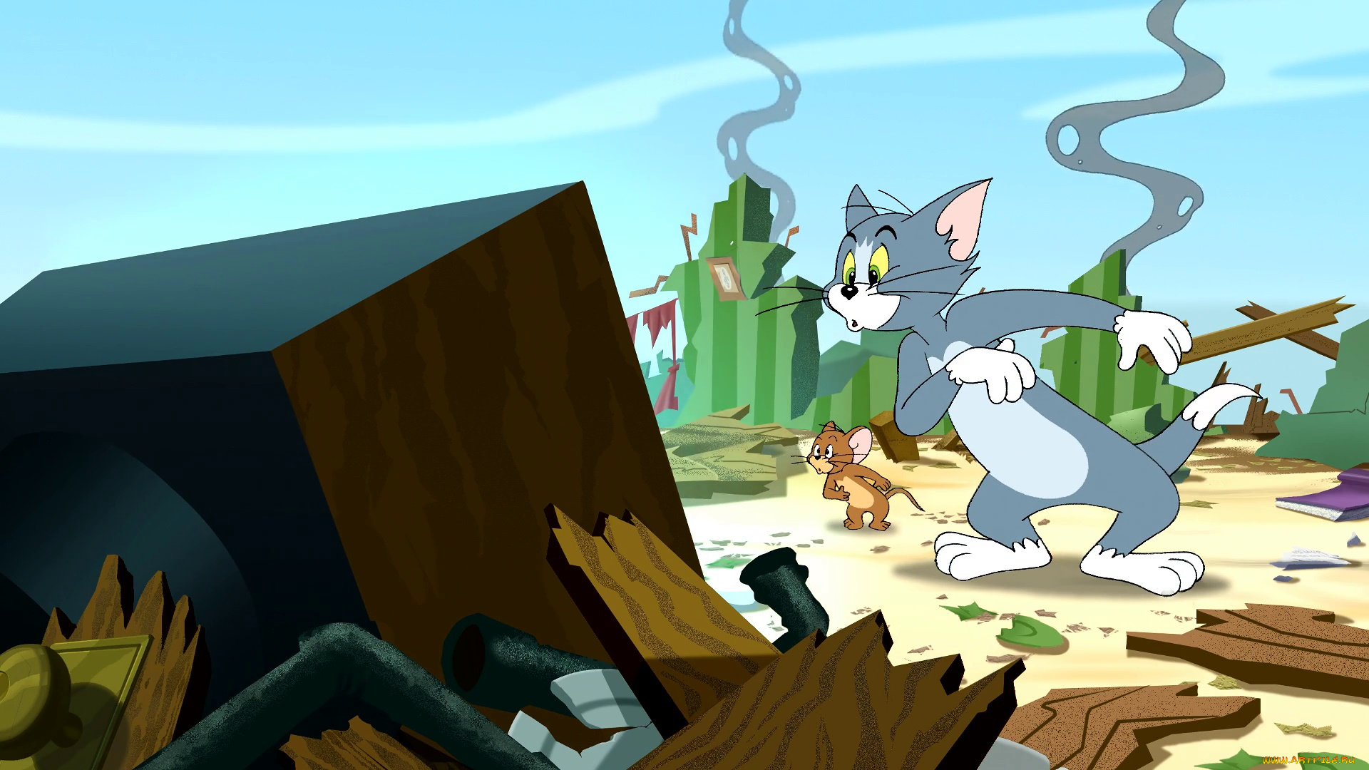 мультфильмы, tom, and, jerry, мышь, кот