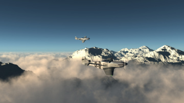 Картинка авиация лёгкие одномоторные самолёты вершины полёт мустанги пара