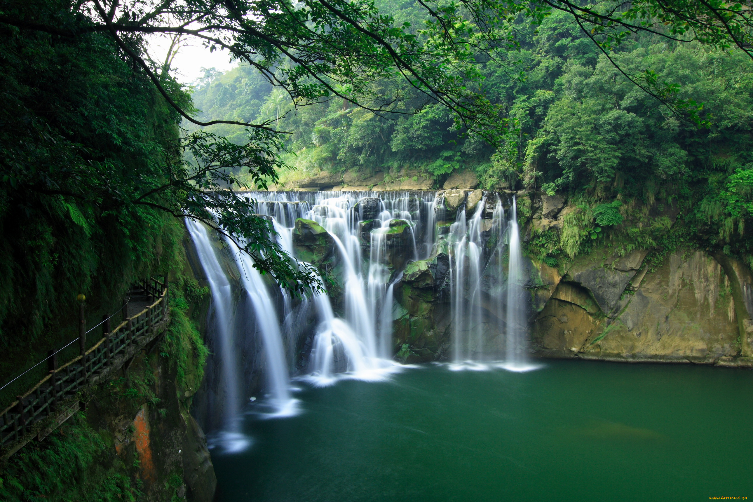 taiwan, shifen, waterfall, природа, водопады
