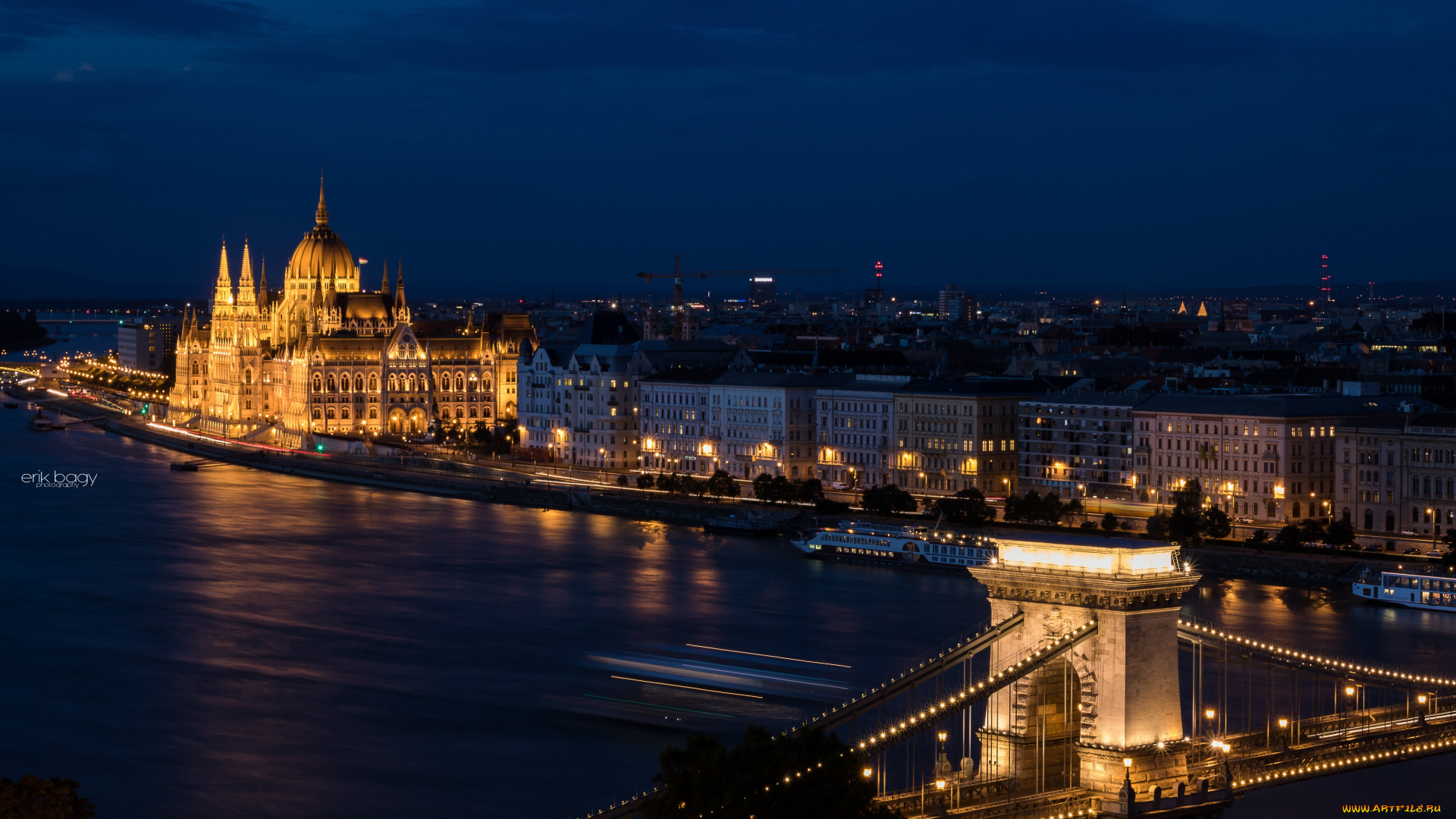 города, будапешт, , венгрия, будапешт, столица, ночь, мост