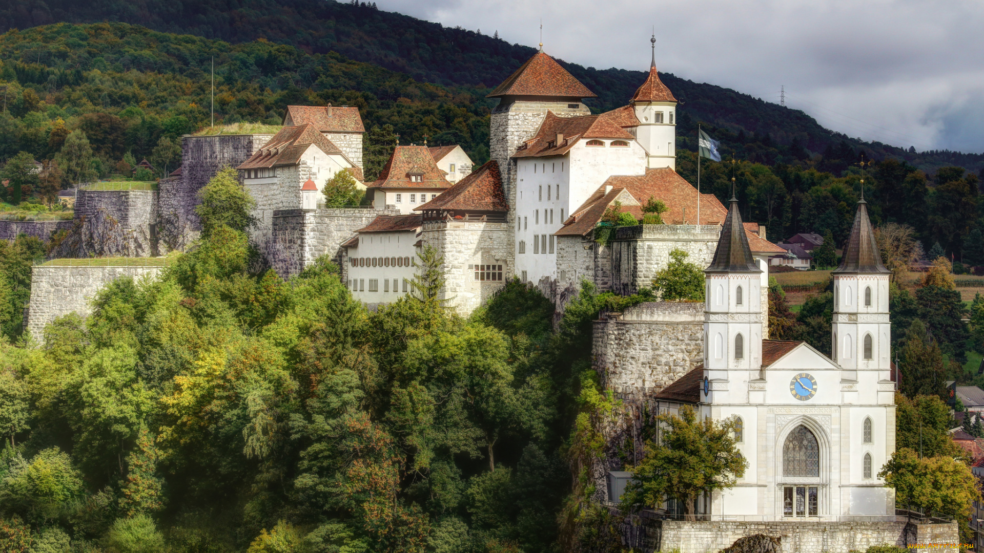aarburg, castle, города, замки, швейцарии, замок