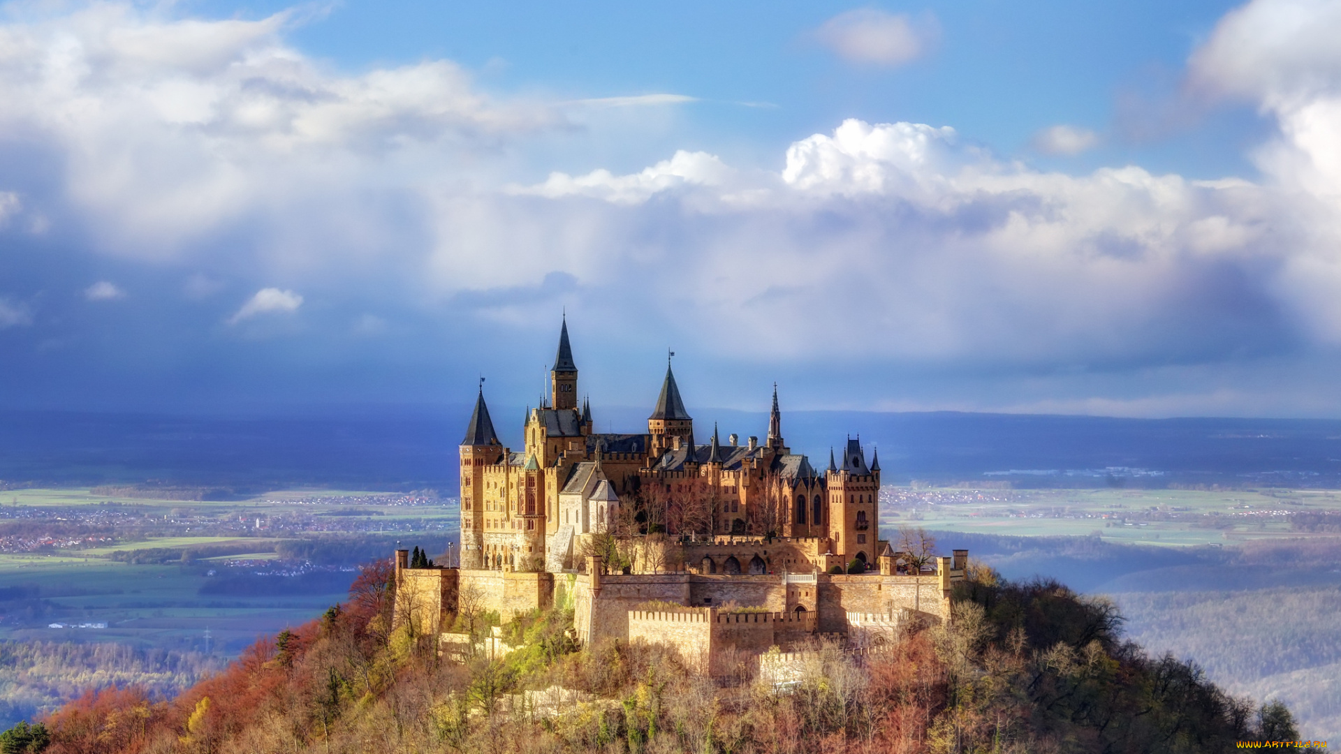 hohenzollern, castle, города, замки, германии, замок