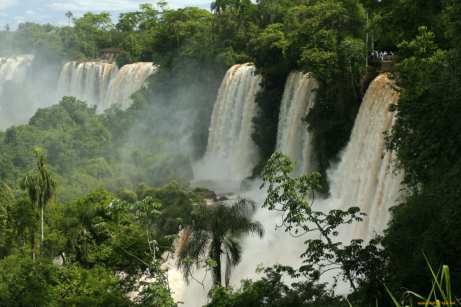 iguazu, falls, природа, водопады, потоки, деревья