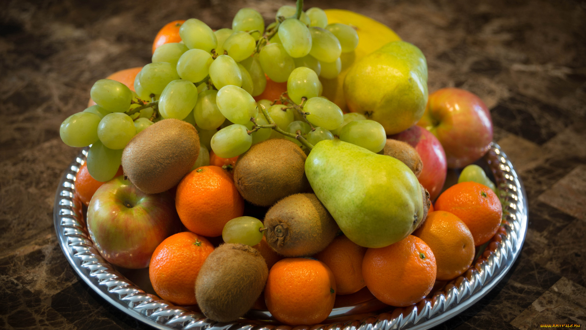 еда, фрукты, , ягоды, киви, груша, мандарины, виноград, яблоки