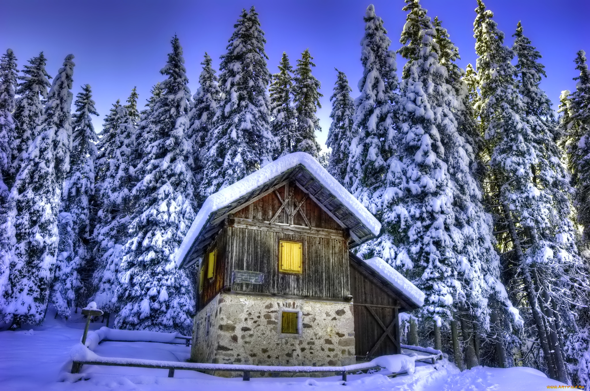 природа, зима, снег, дом, лес, швейцария, альпы