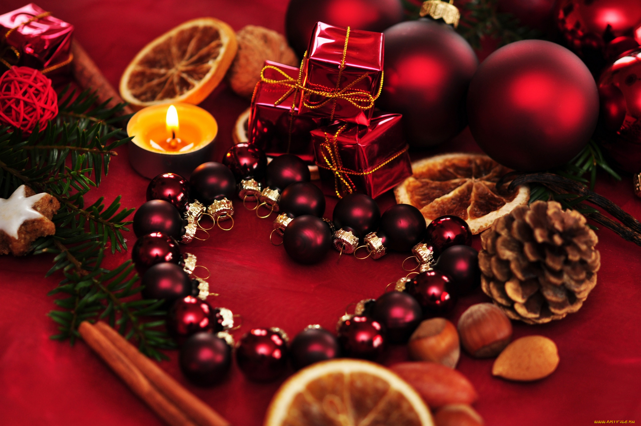 праздничные, украшения, balls, heart, decoration, украшение, рождество, candle, new, year, christmas, ornaments, свечи, новый, год, шары, сердце
