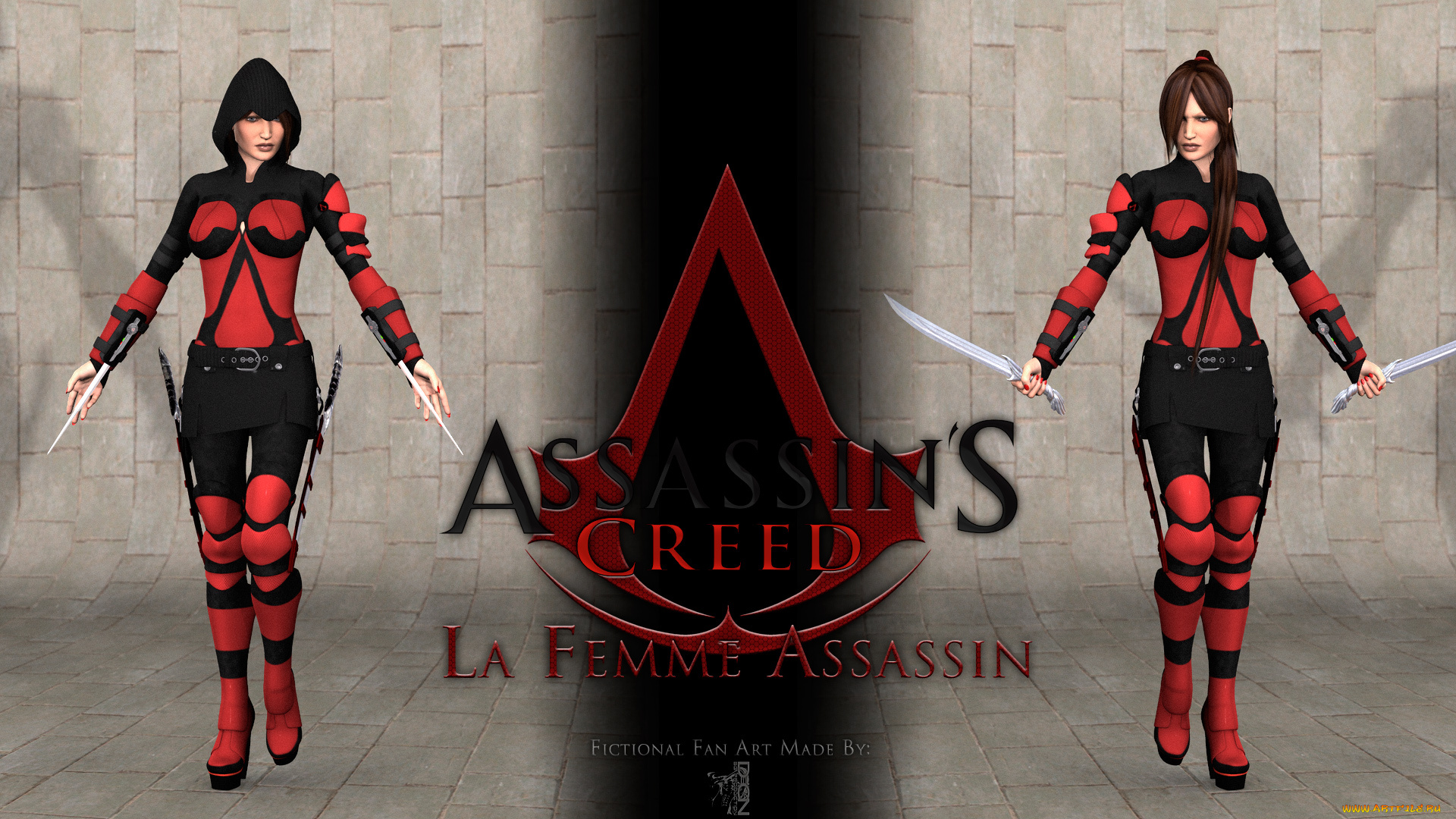 видео, игры, assassin`s, creed, взгляд, девушка, оружие, фон