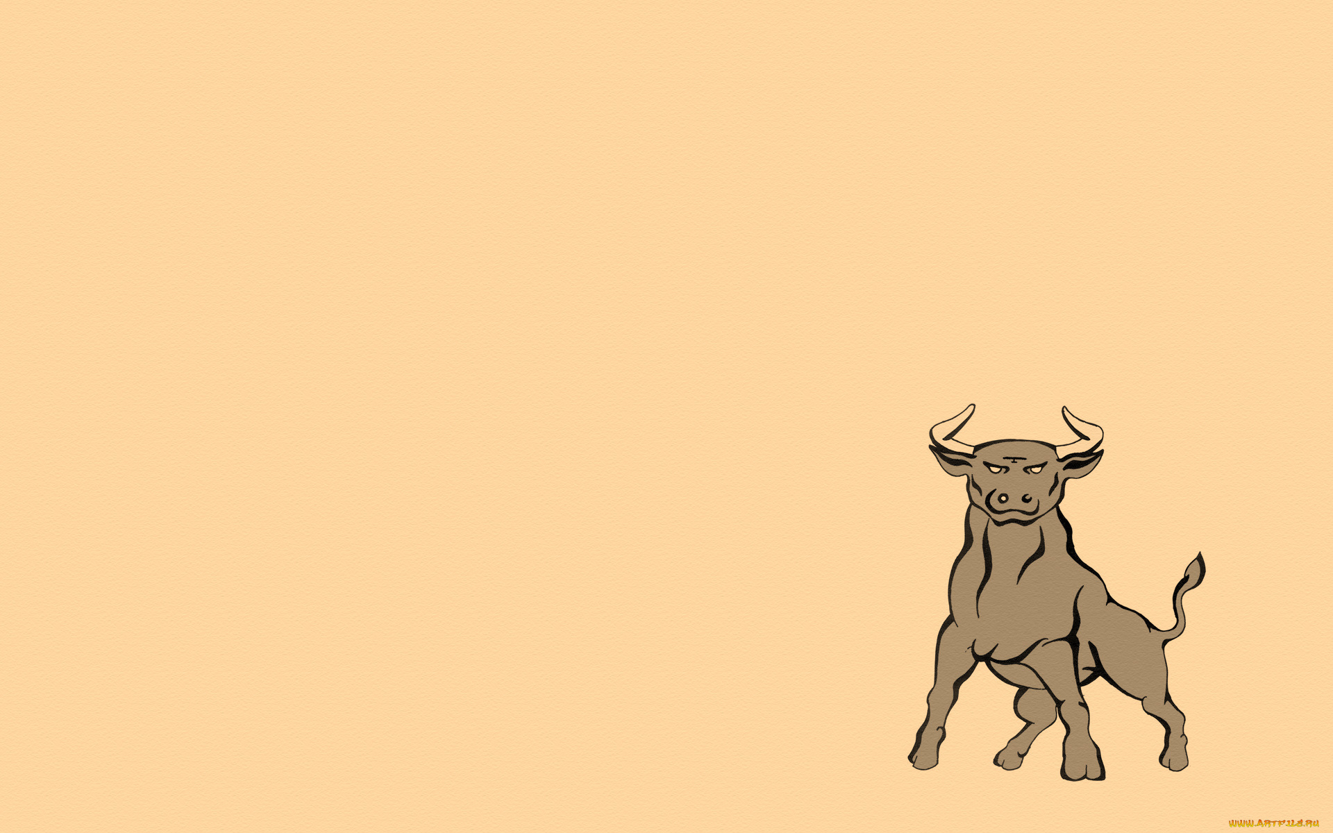 рисованные, животные, , коровы, стойка, рога, bull, бык