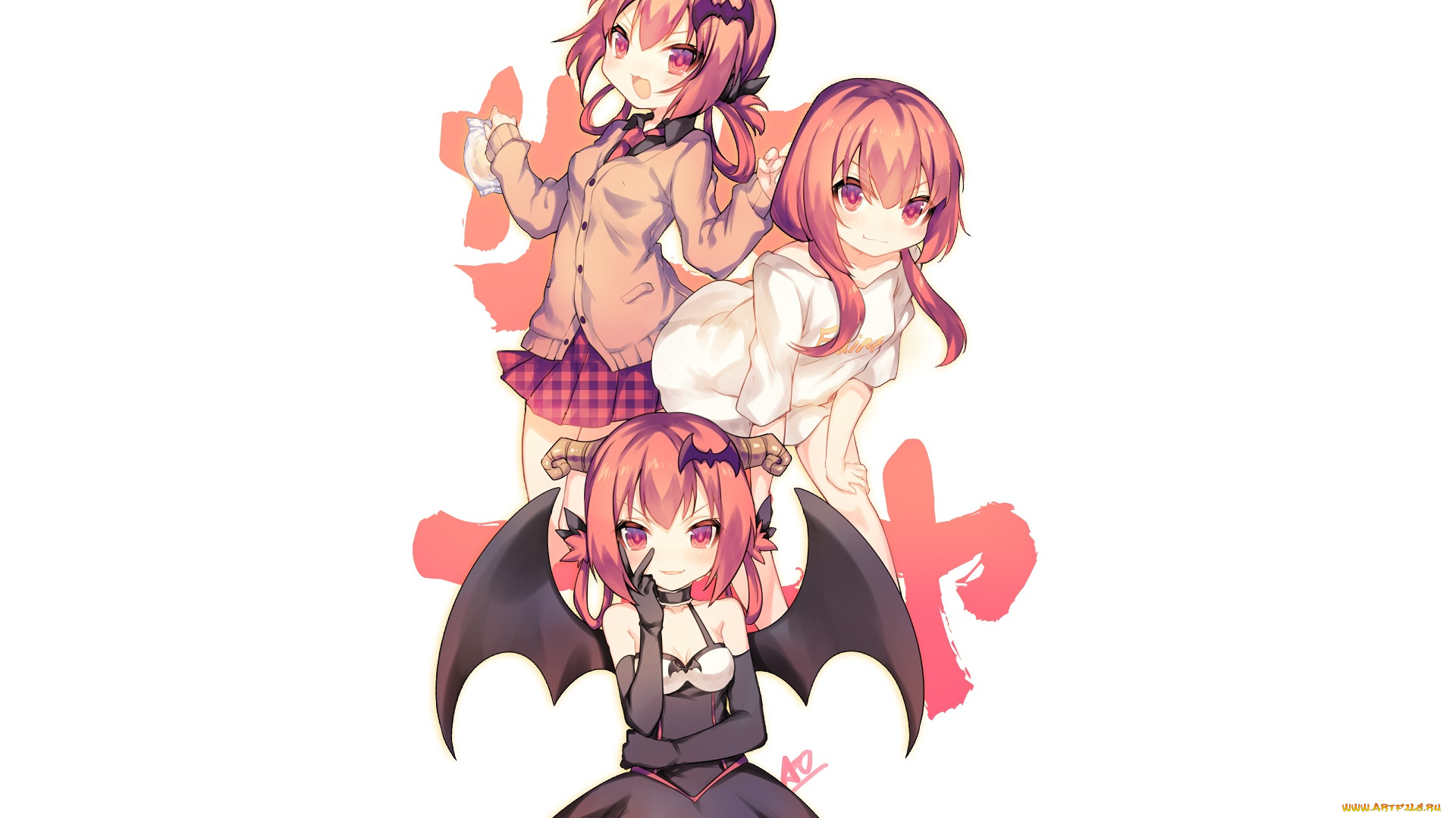 аниме, gabriel, dropout, фон, взгляд, девушки