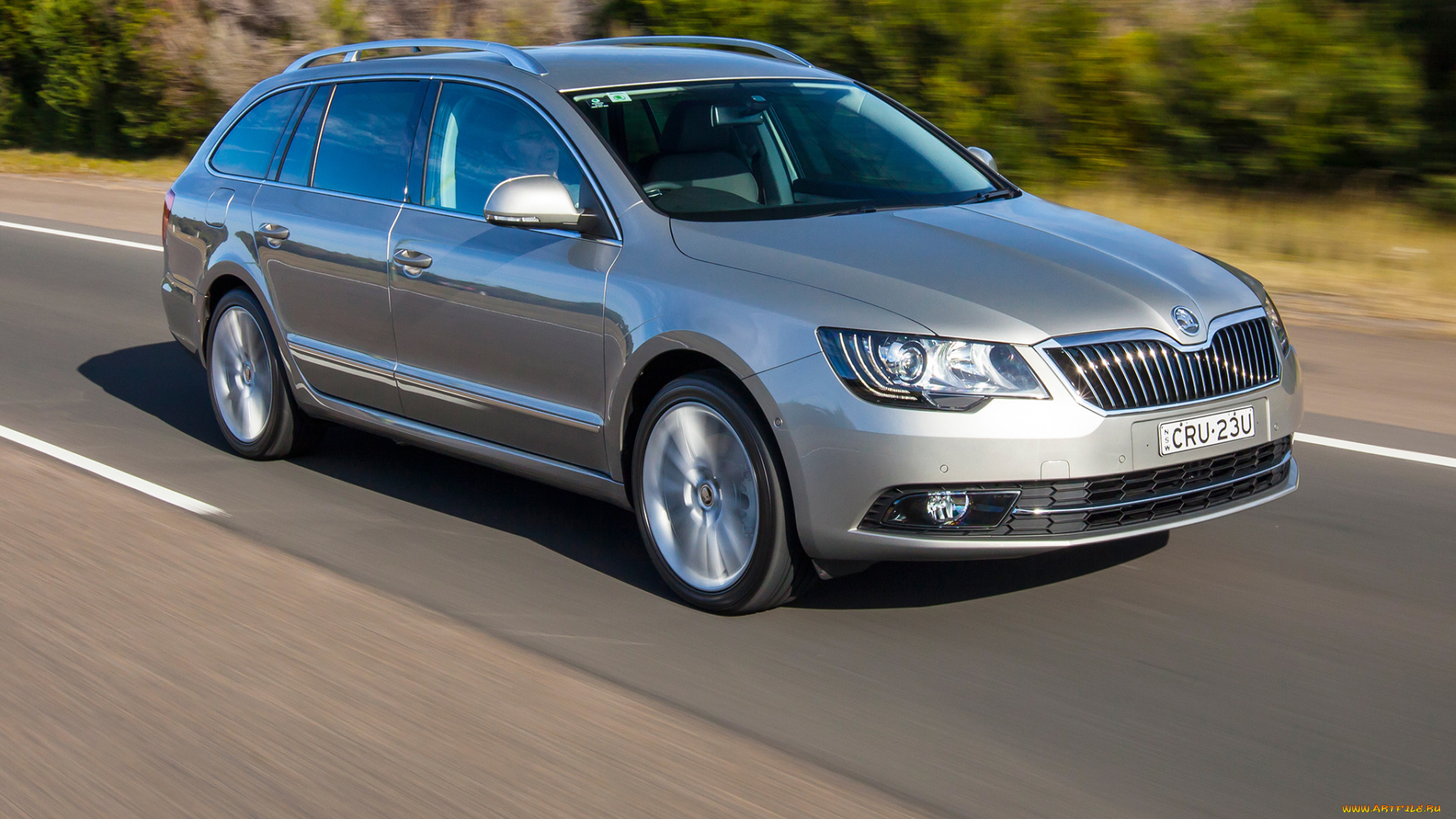 автомобили, skoda, superb, wagon, 2014г, серый