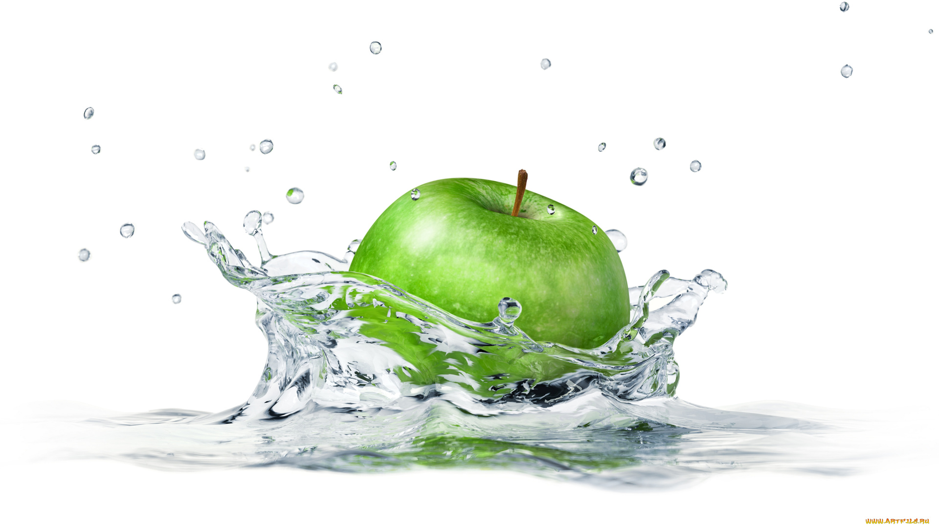 еда, Яблоки, белый, фон, яблоко, брызги, вода, white, background, apple, sprays, water