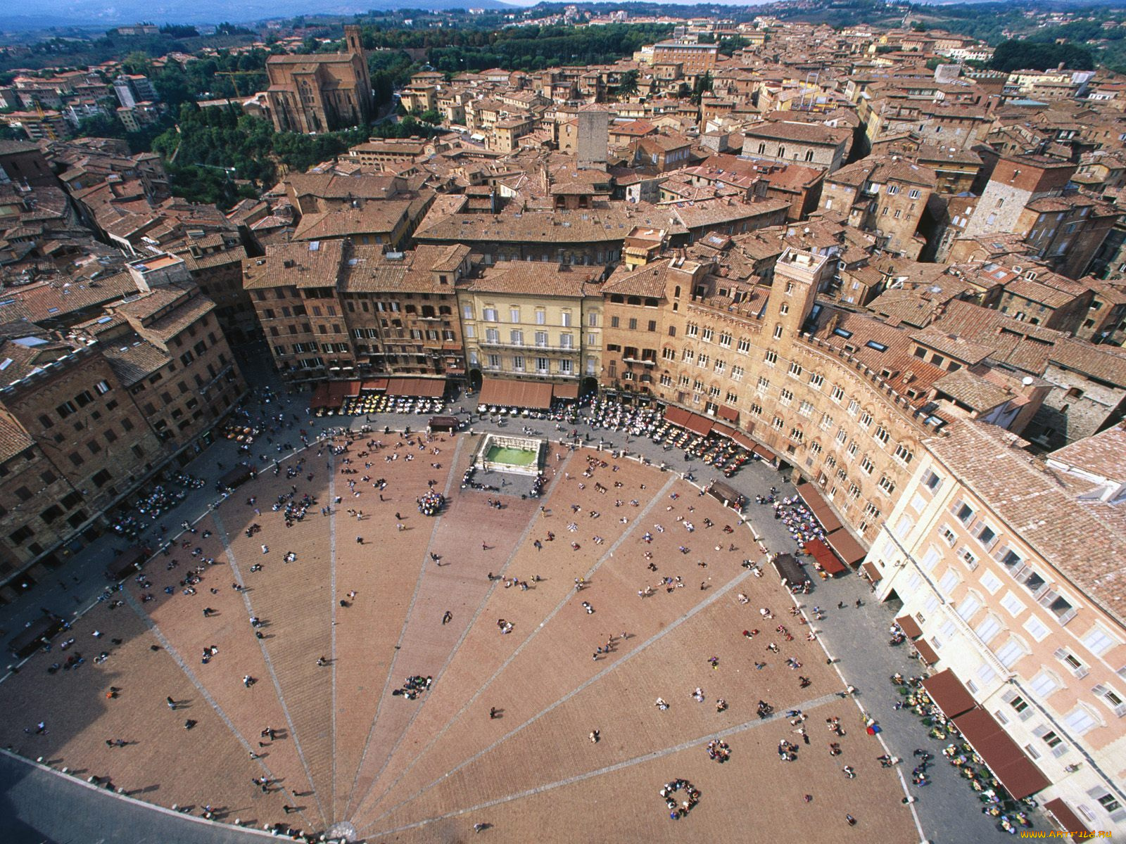 aerial, view, of, piazza, del, campo, siena, italy, города