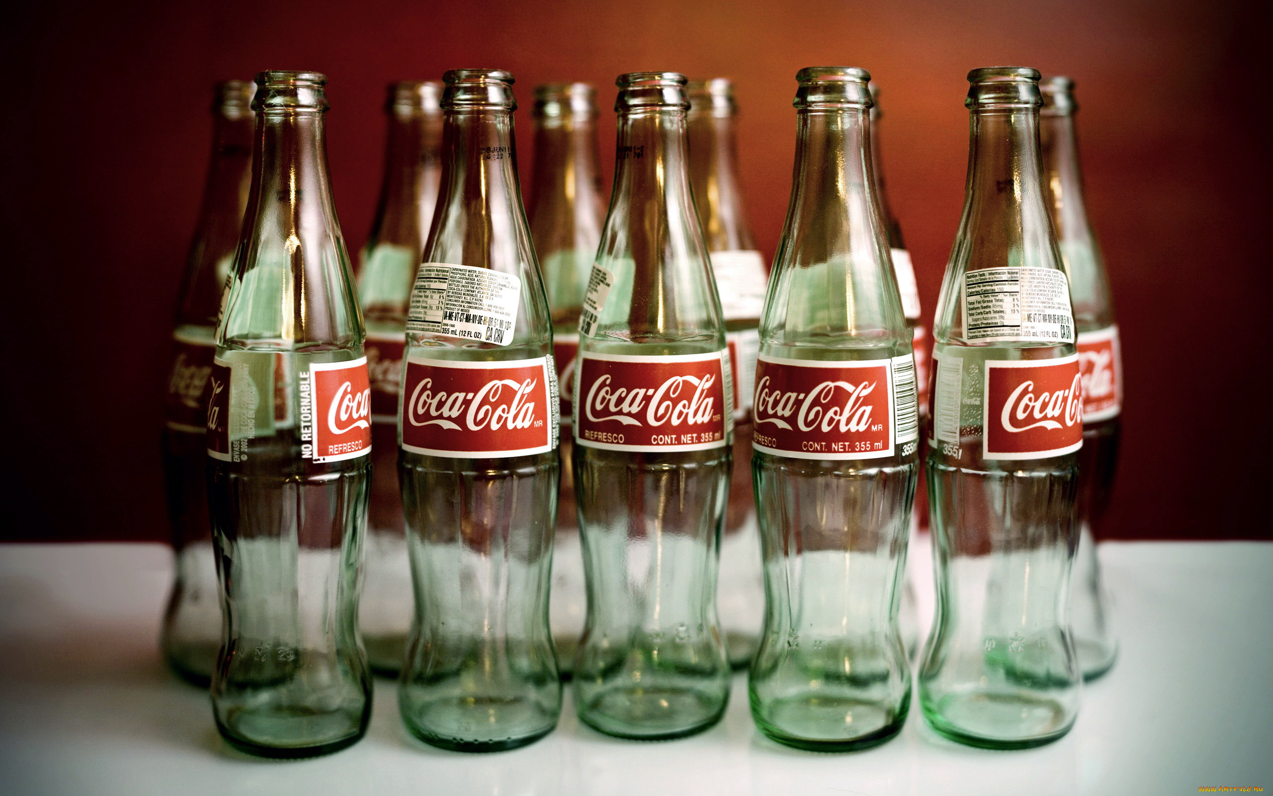 бренды, coca-cola, стеклянные, бутылки