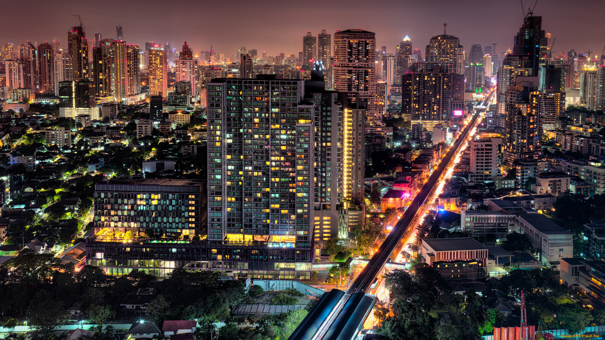 bangkok, , thailand, города, бангкок, , таиланд, ночь, здания, огни