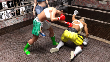 Картинка 3д+графика спорт+ sport ринг фон девушки бокс взгляд