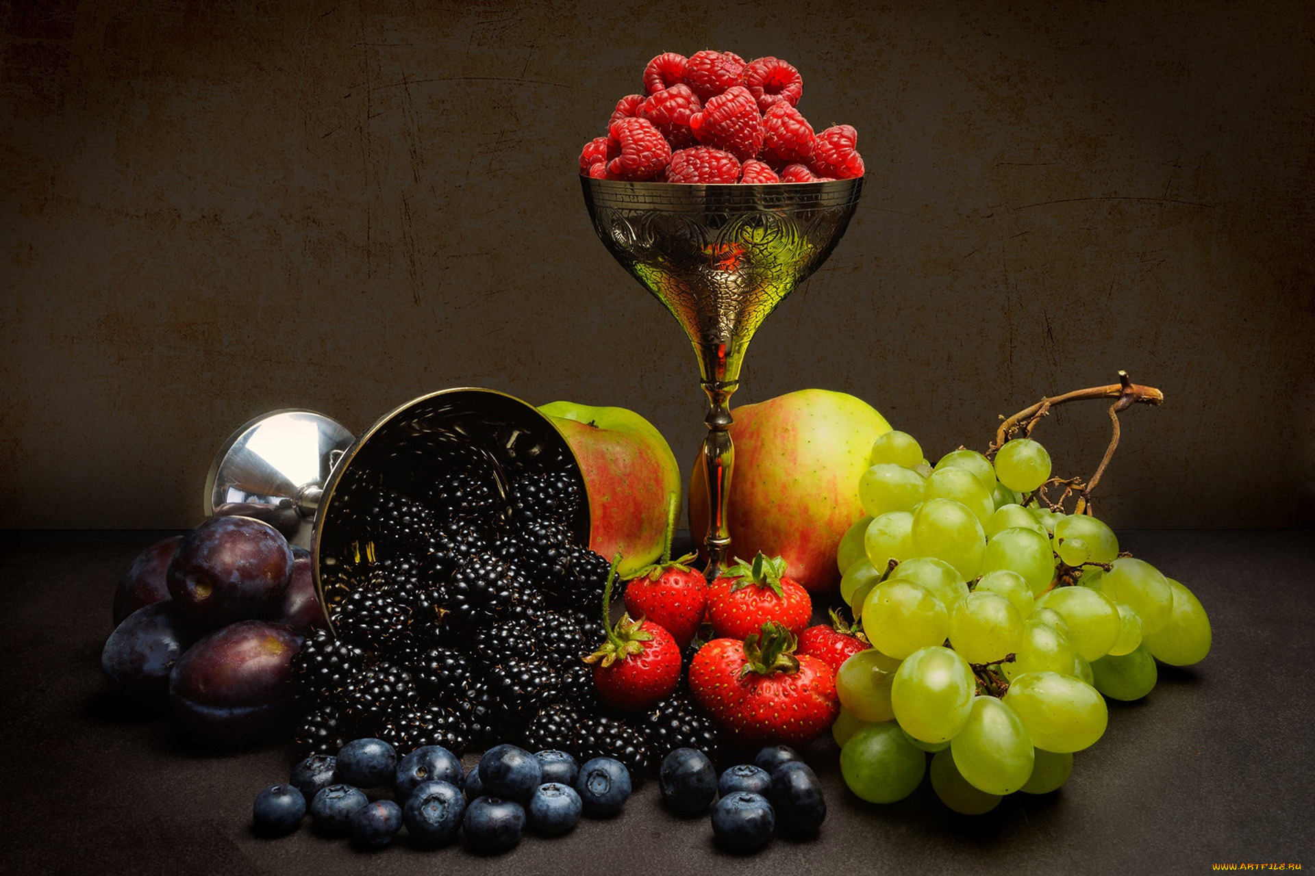 еда, фрукты, , ягоды, виноград, клубника, сливы, ежевика, малина