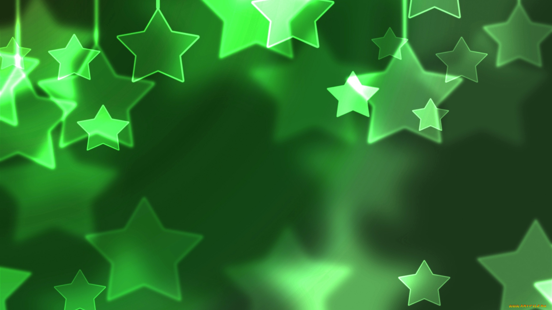 зеленые, звезды, праздничные, векторная, графика, новый, год