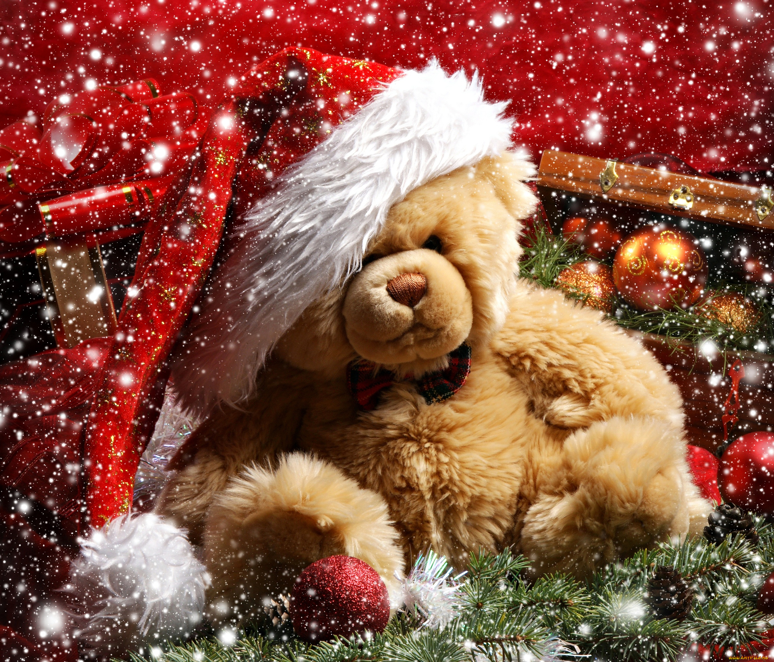 teddy, bear, праздничные, мягкие, игрушки, новый, год, рождество, подарок, украшения, шары, снег, медвежонок