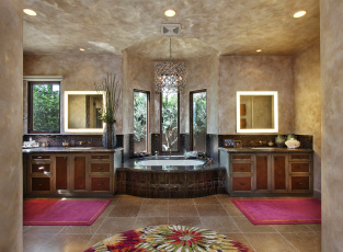 Картинка интерьер ванная+и+туалетная+комнаты ванная люстра мебель дизайн