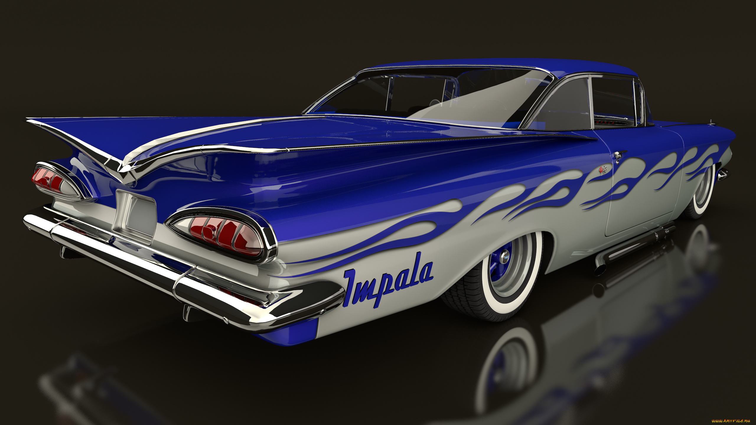 автомобили, 3д, 1959, chevrolet, impala