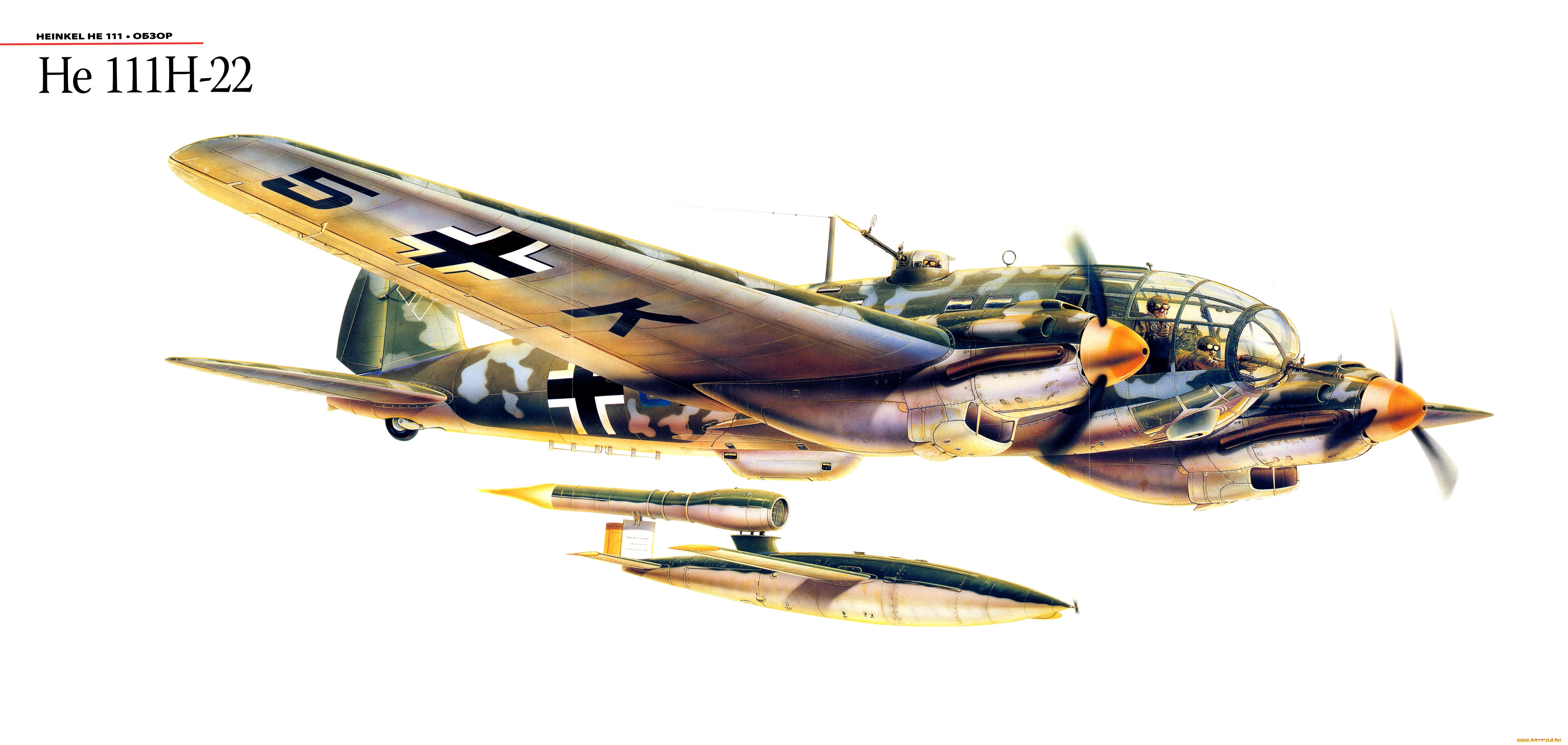 авиация, 3д, рисованые, v-graphic, хейнкель, бомбардировщик, he, 111, heinkel