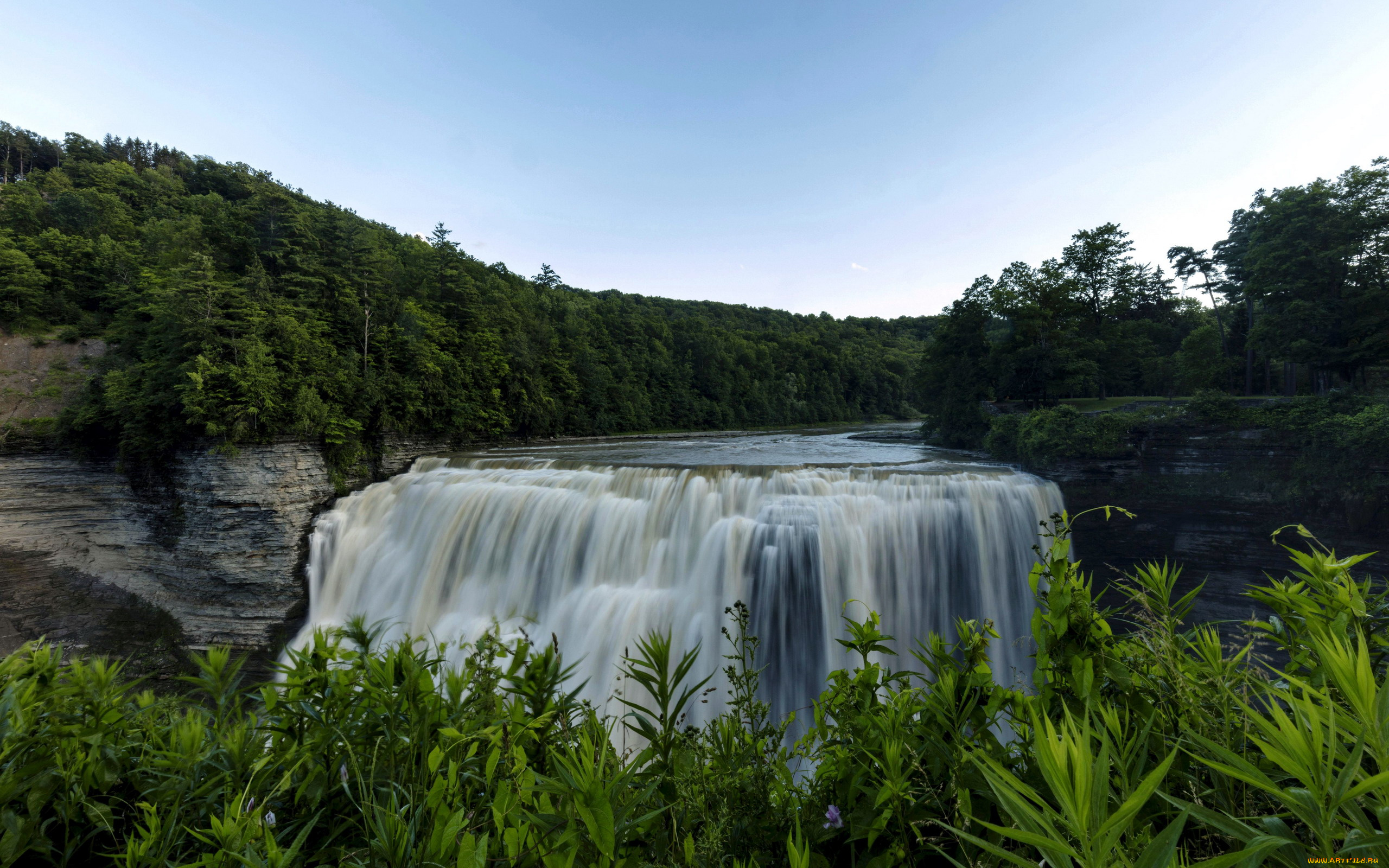 middle, falls, letchworth, state, park, ny, природа, водопады, middle, falls, letchworth, state, park