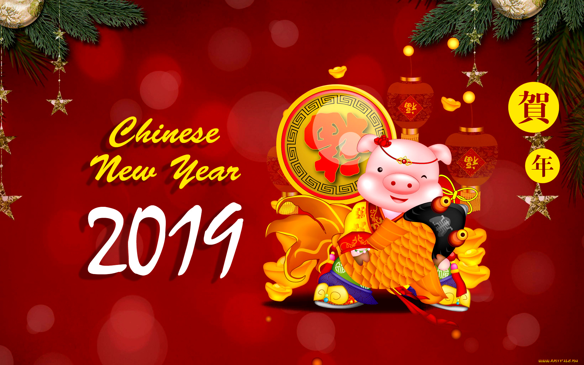 праздничные, векторная, графика, , новый, год, 2019г, новый, год, китайский