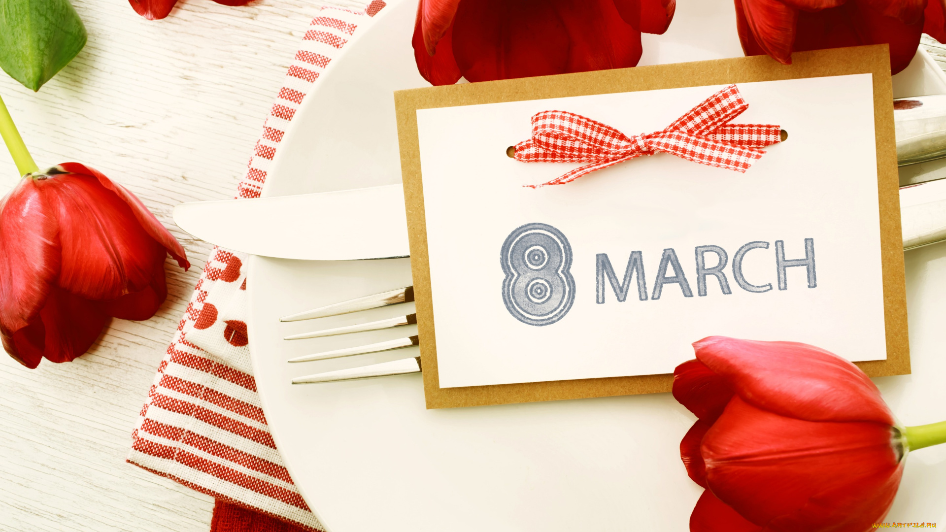 праздничные, международный, женский, день, -, 8, марта, march, 8, женский, день, сервировка, тюльпаны, тарелка, марта, tulips, holidays