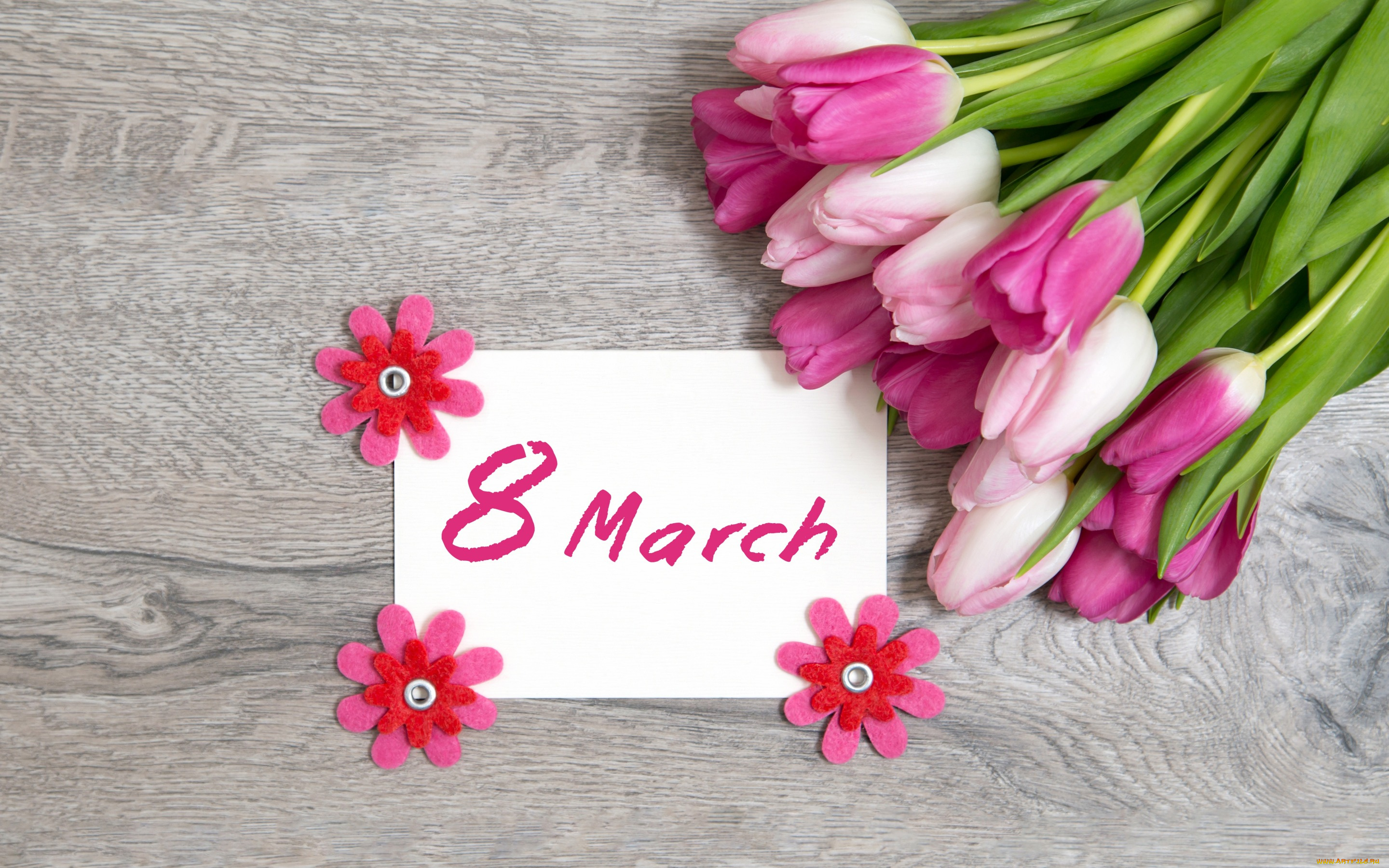 праздничные, международный, женский, день, -, 8, марта, tulips, 8, марта, wood, pink, тюльпаны, розовые