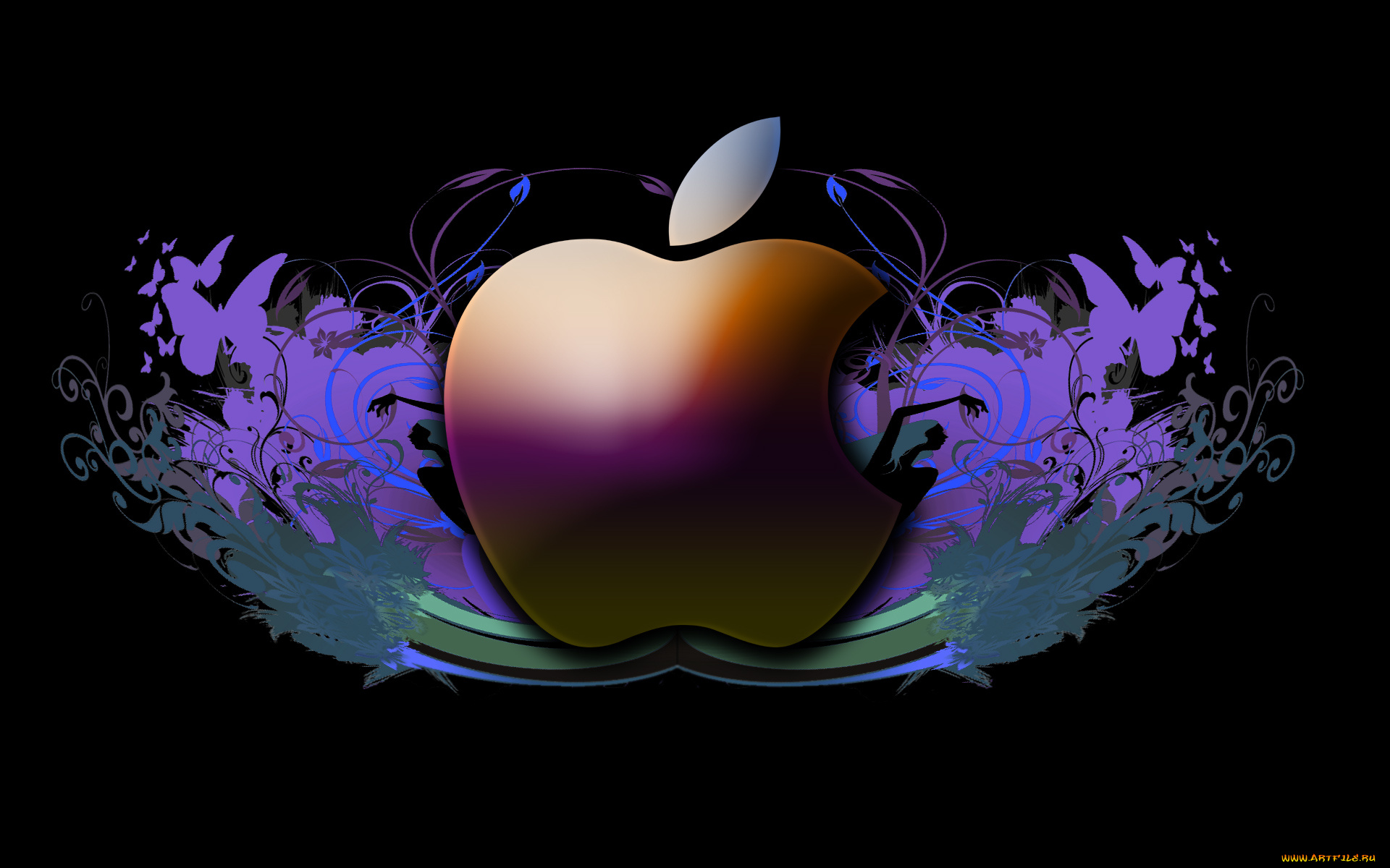 компьютеры, apple, логотип, фон, яблоко