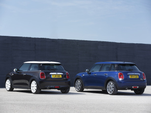 обоя автомобили, mini, 2014г, f56, cooper, d, голубой