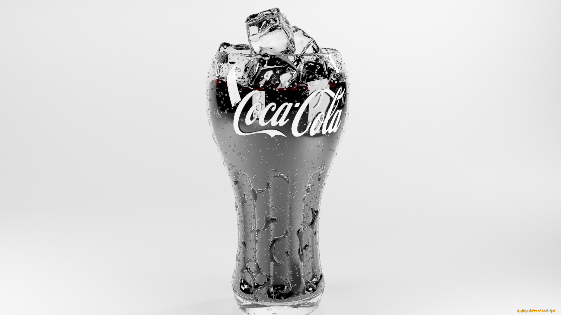бренды, coca-cola, стакан, лед, напиток