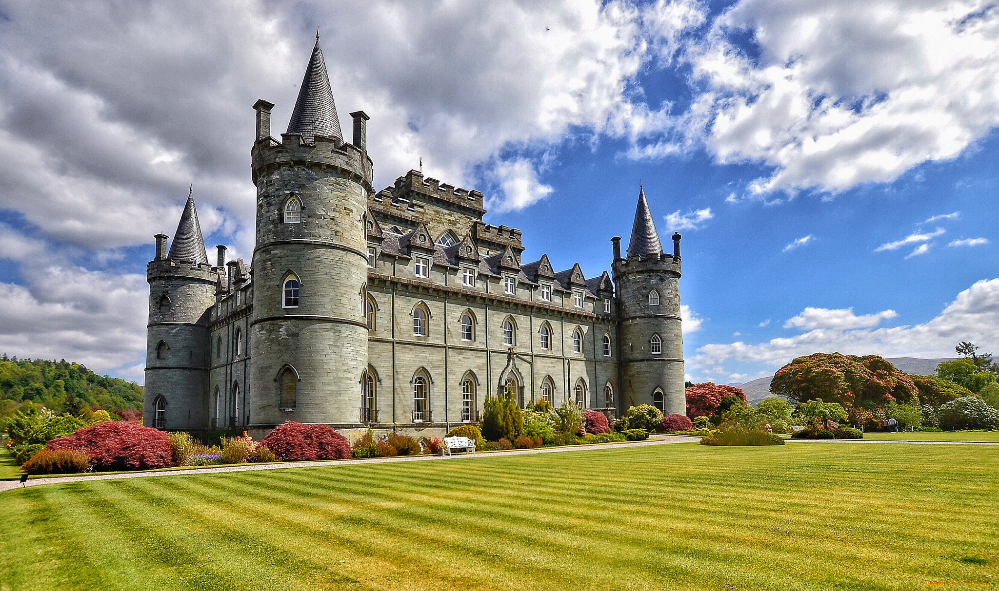 inverary, castle, argyll, scotland, города, -, дворцы, , замки, , крепости, замок