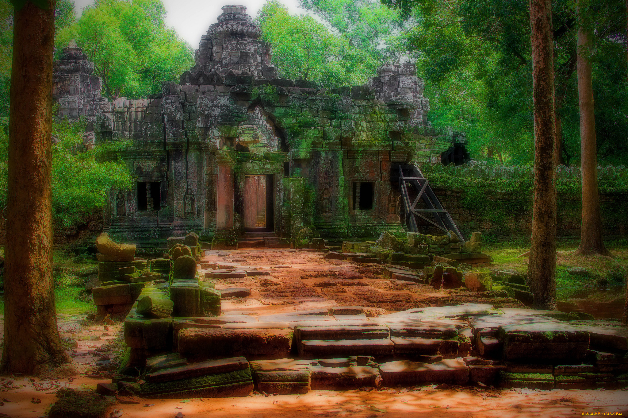 ta, som, , angkor, , cambodia, города, -, буддийские, и, другие, храмы, капище