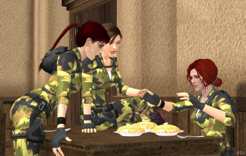 Картинка 3д+графика армия+ military девушки взгляд фон униформа