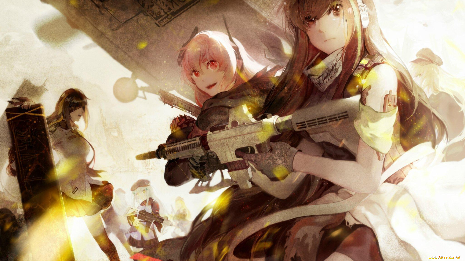 аниме, girls, frontline, девушки, оружие