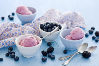 Картинка еда мороженое десерты ежевика черника ягоды
