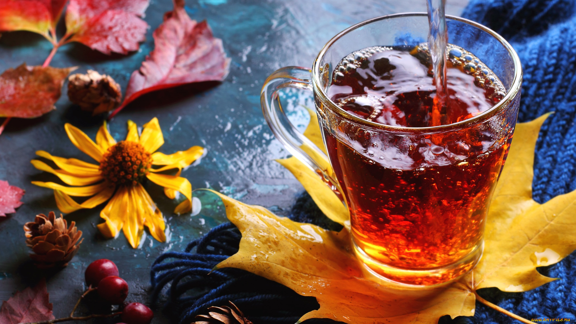 еда, напитки, , Чай, напиток, чай, листья, осень