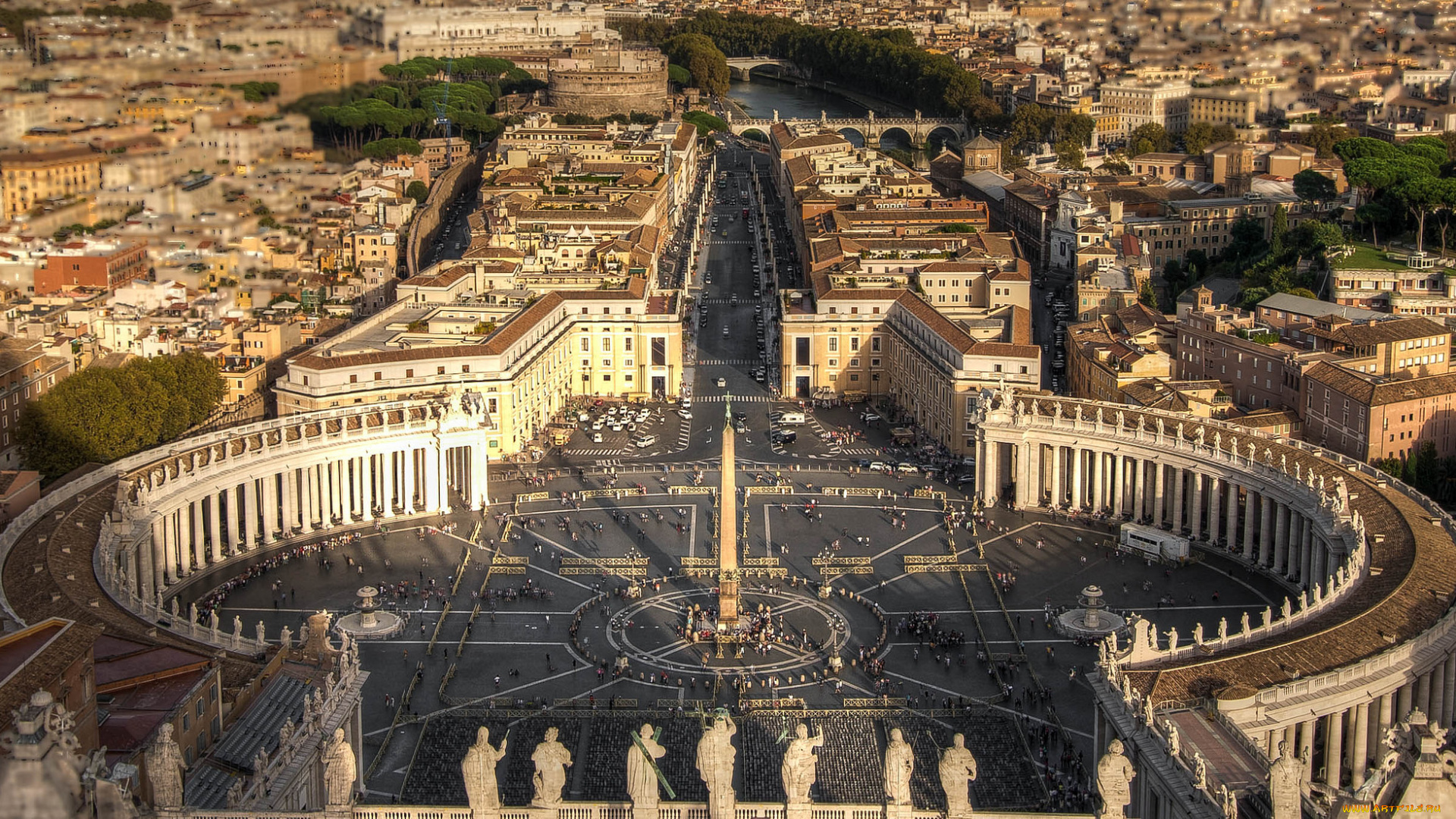 vatican, города, рим, , ватикан, , италия, панорама, площадь