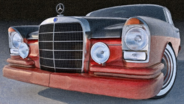 обоя автомобили, рисованные, 1961, mercedes