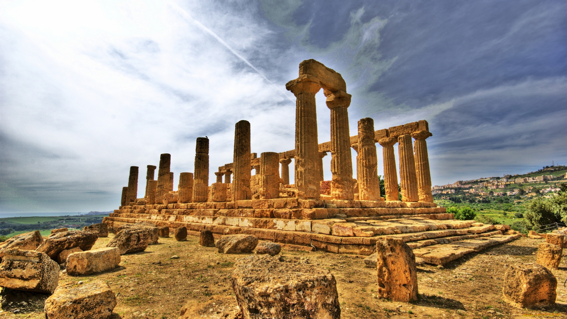города, афины, греция, колонны, акрополь, руины