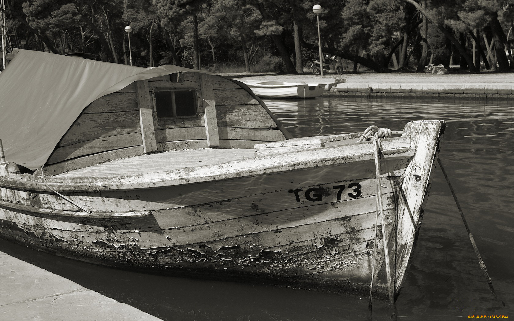 корабли, лодки, шлюпки, черно-белое, фото