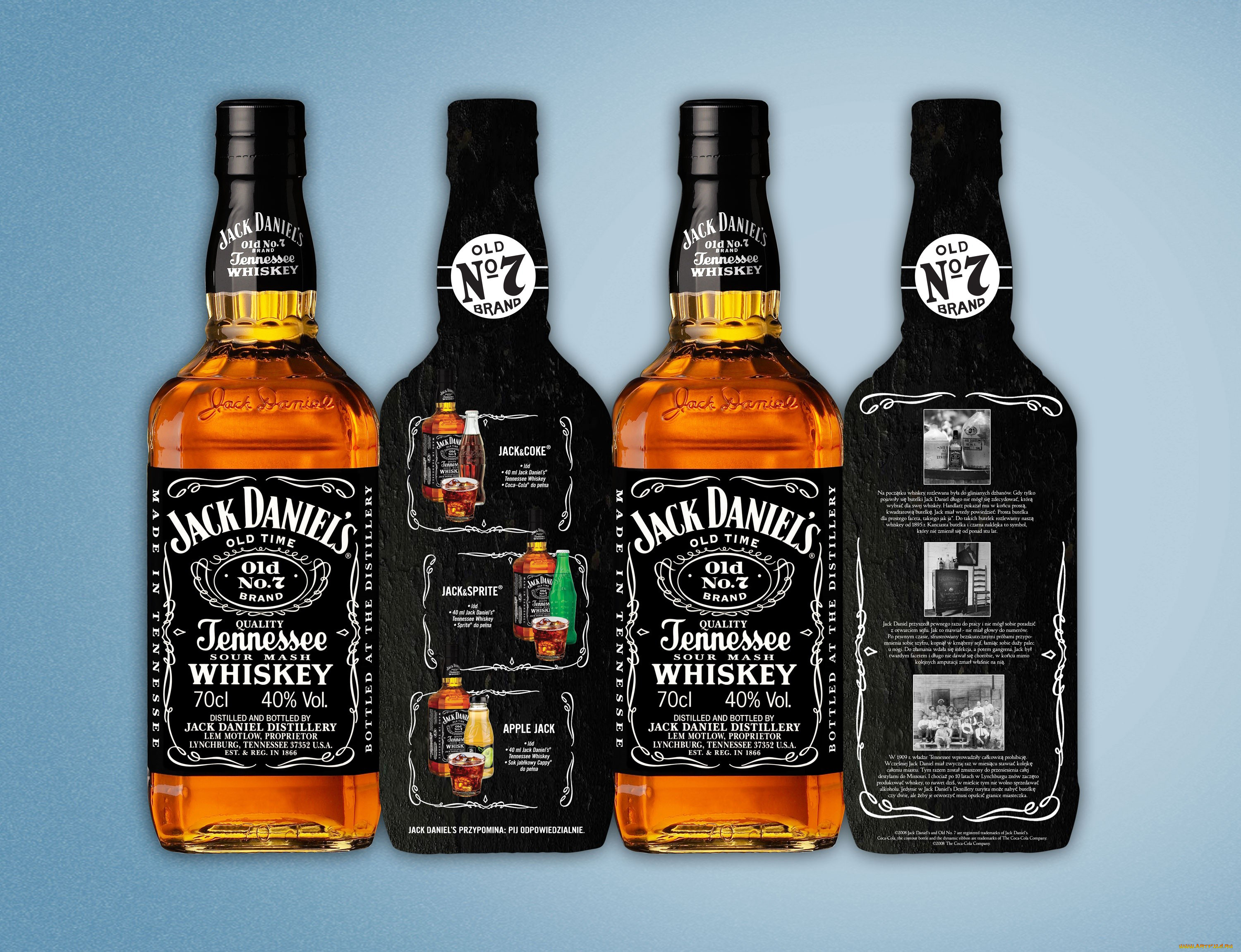 бренды, jack, daniel`s, четыре, бутылки