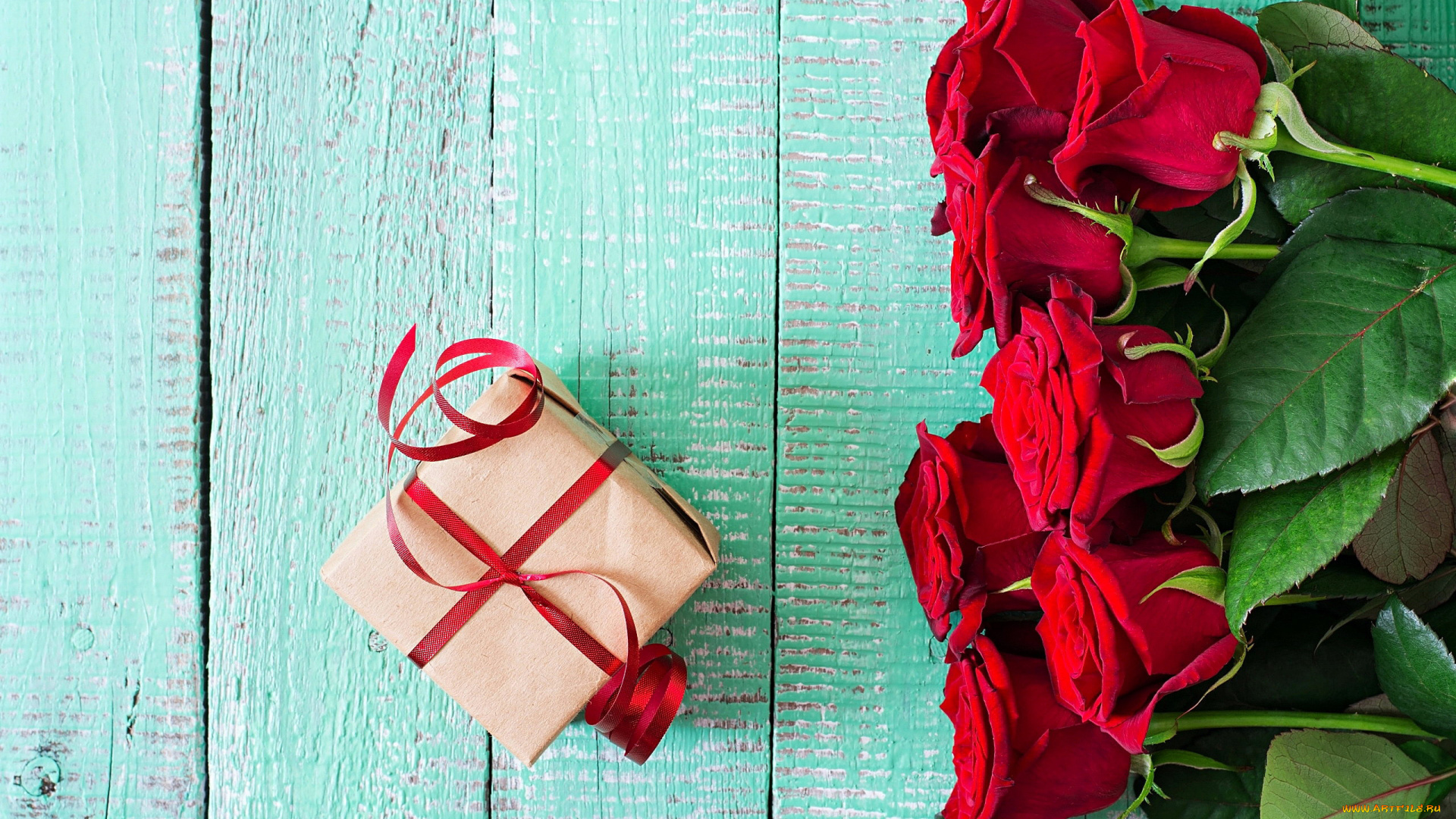 праздничные, подарки, и, коробочки, розы, подарок, бутоны