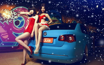 Картинка автомобили авто девушками девушки азиатки автомобиль