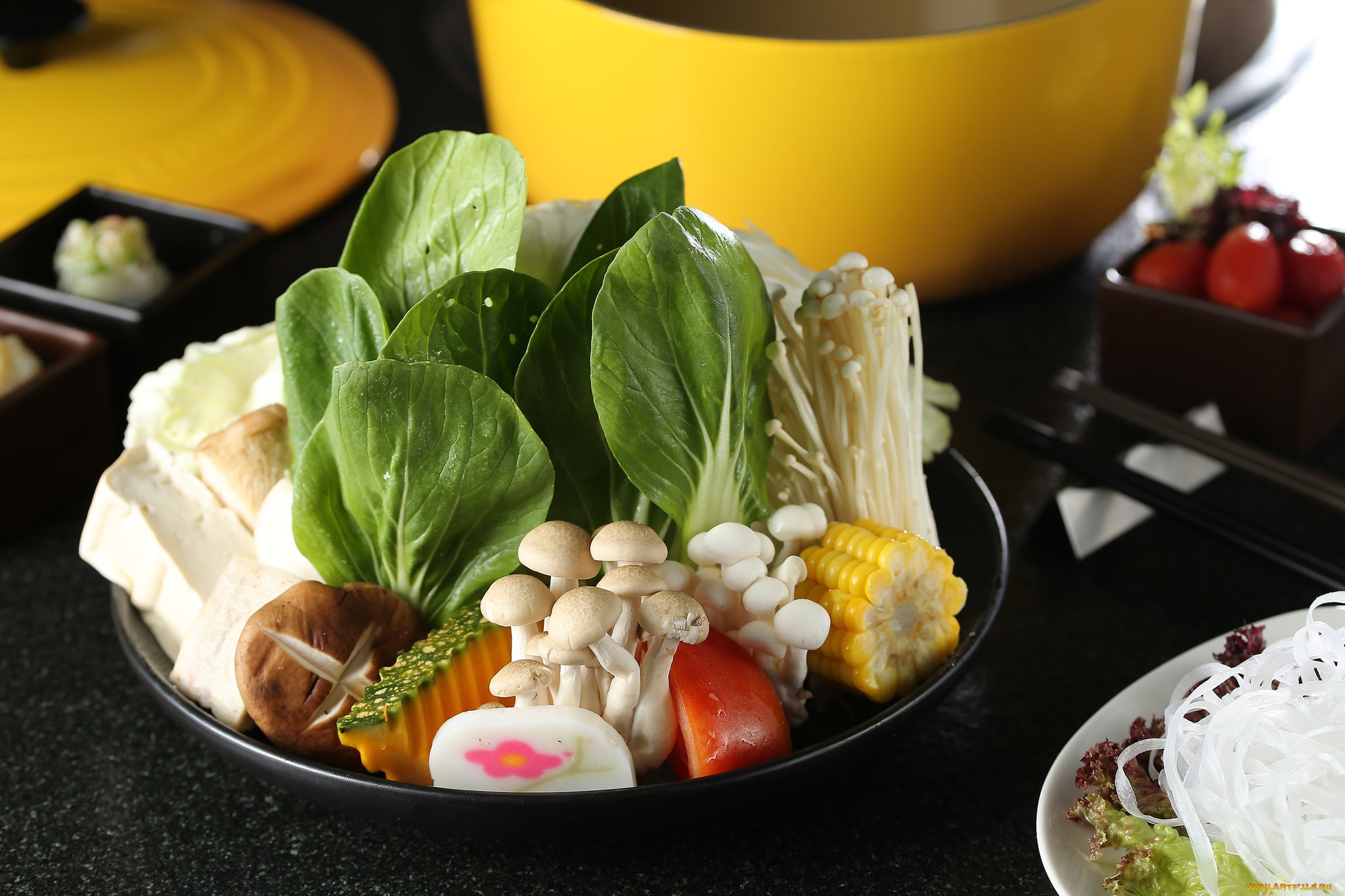 еда, разное, грибы, овощи, тайская, кухня