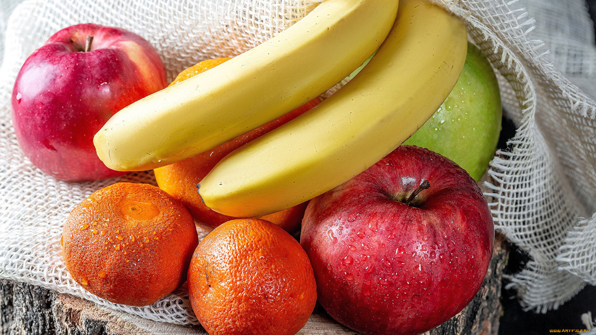 еда, фрукты, , ягоды, бананы, яблоки, мандарины