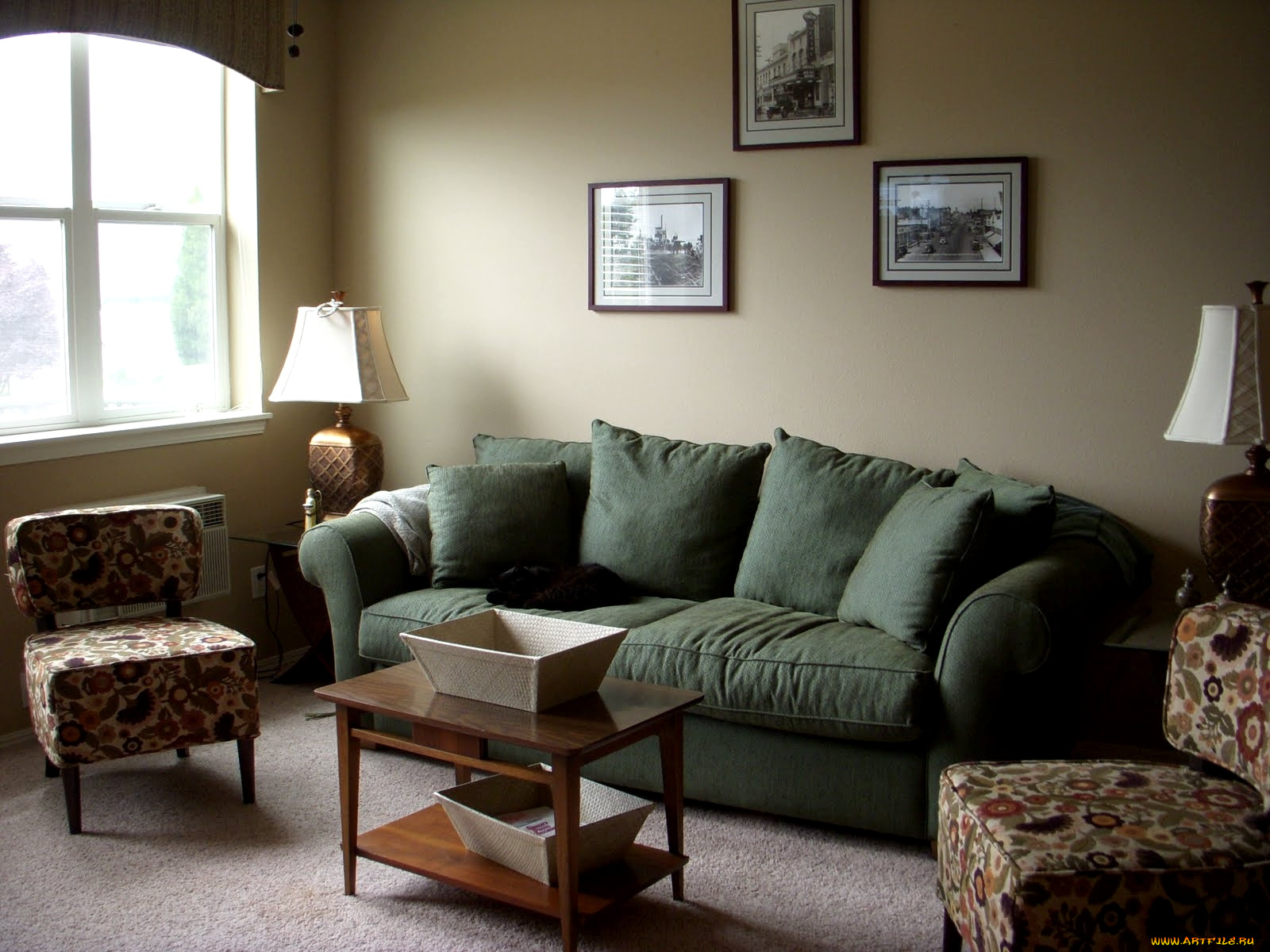 интерьер, гостиная, кресла, лампы, диван, столик, фото