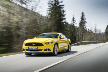 Картинка автомобили ford eu-spec mustang gt желтый 2015г